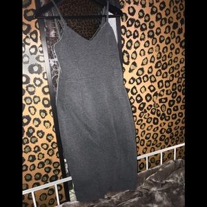 Dark gray formal dress yet a little sexy